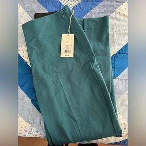 A New Day size 4 teal pull on pants NWT stretch Side zipper high rise